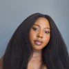 Uyai - Brazilian Kinky Straight Wig | 22" Faux Wig | Glue-less Lace